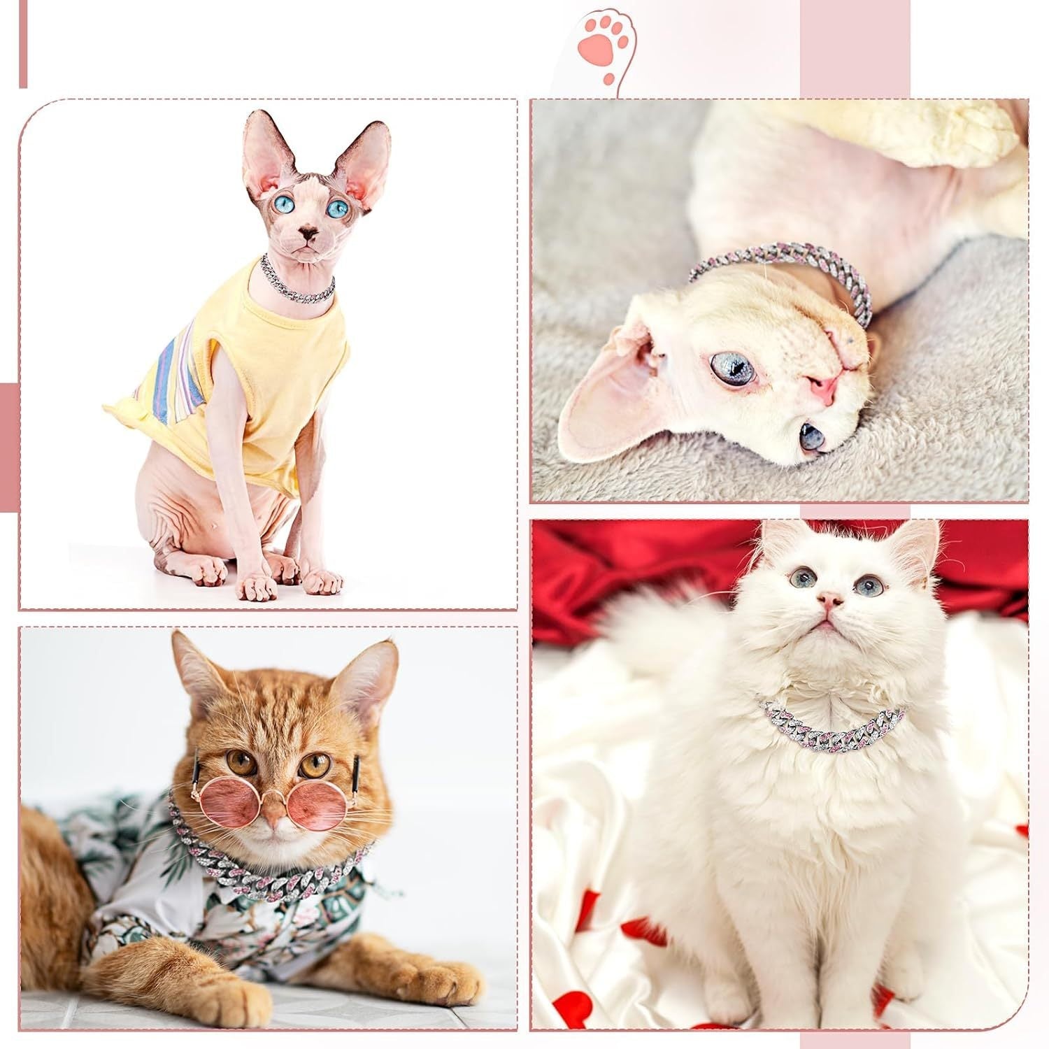 Elegantes Haustier-Halsband mit Kristallen