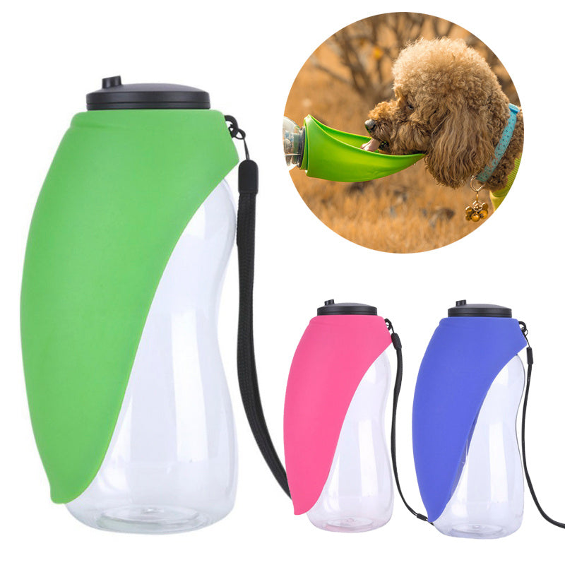 Tragbare Haustier-Wasserflasche mit Napf – 680 ml