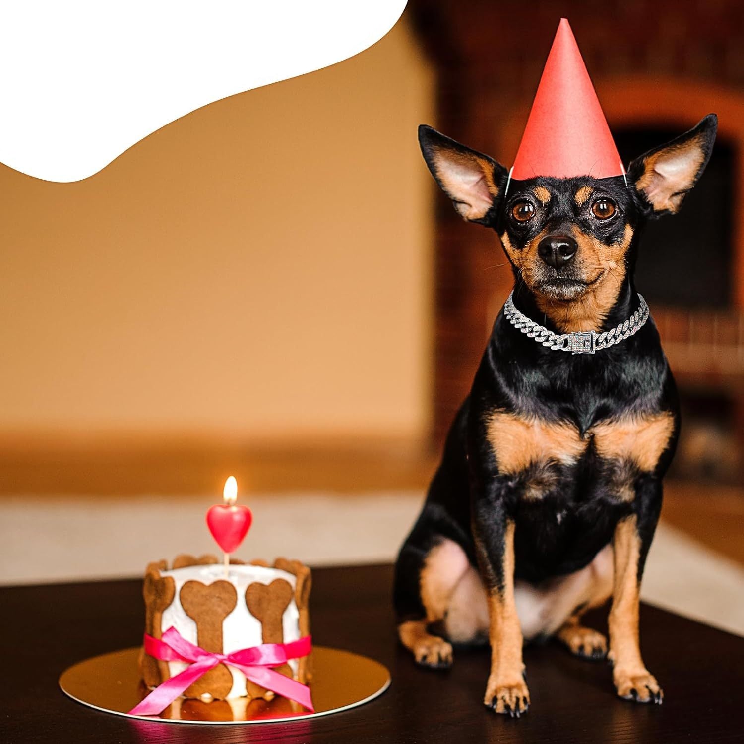 Elegantes Haustier-Halsband mit Kristallen