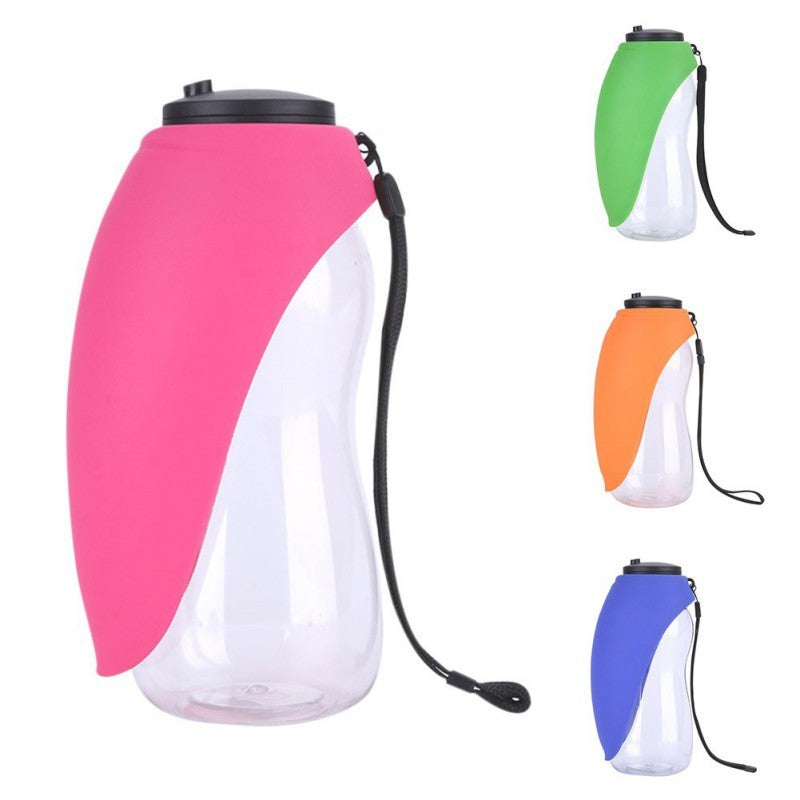 Tragbare Haustier-Wasserflasche mit Napf – 680 ml